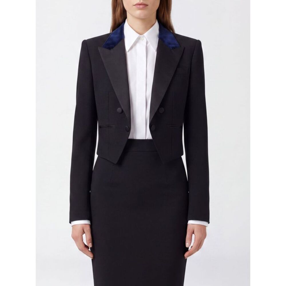Tom Ford Women Wool Tuxedo Blazer Tom Ford With Velvet Peak Lapels